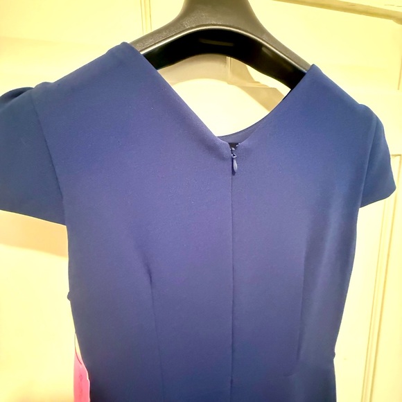 Betsey Johnson NWT Size 4 Elegant Blue Cap Sleeve Fitted Party Midi Dress (0546) - Picture 6 of 14